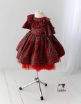TARTAN czerwony KRATKA  krótki rękaw ROZMIARY