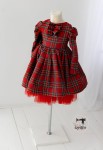 TARTAN czerwony KRATKA  długi rękaw ROZMIARY