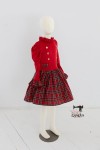 KRATKA czerwona TARTAN guziki 8-10l GOTOWE DO WYSYŁKI