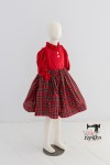 KRATKA czerwona TARTAN guziki 8-10l GOTOWE DO WYSYŁKI