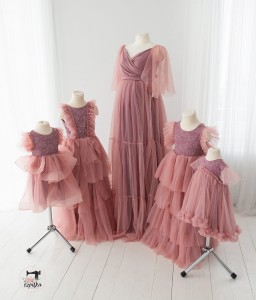 BRUDNY RÓŻ zestaw mama + 4 córki