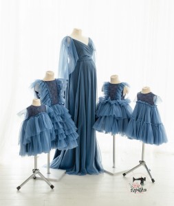 NIEBIESKI DENIM zestaw mama + 4 córki 
