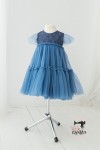 DENIM sukienka TODDLER marszczona