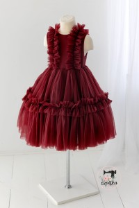 Dress TODDLER gathered with a frill, with a petticoat 1-2y COLORS