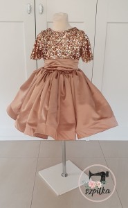 GOLD satin with sequins SIZES TO CHOOSE