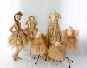 GOLD sequins set of 6 dresses