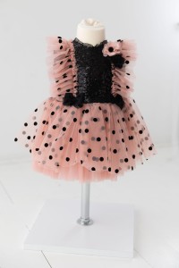 RAMPER róż kropki 9-12m