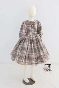 TARTAN krata BEŻ 8-10l + bolerko