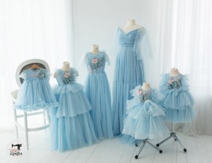 LIGHT BLUE - SET mother + 5 daughters 