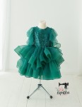 GREEN sequins + tulle 6-8y